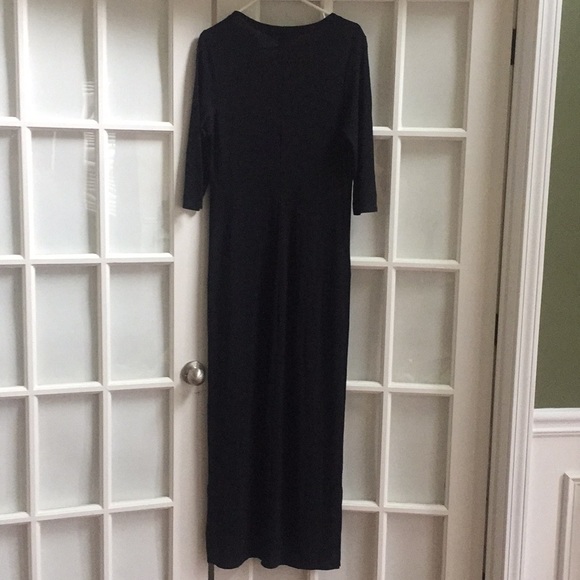 Long 3/4 sleeve black Max Studio dress - Sz L - Picture 2 of 4